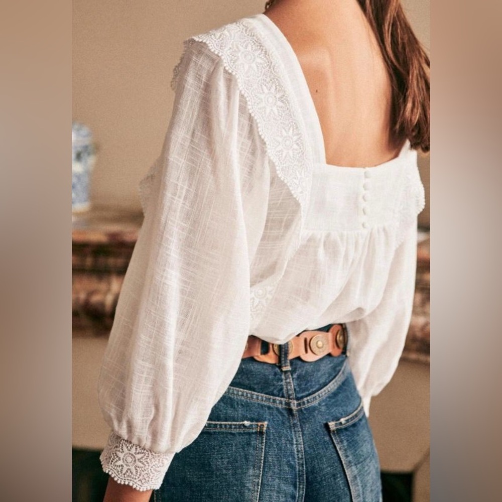 Sezane Cléo Blouse Écru. - Size 40
